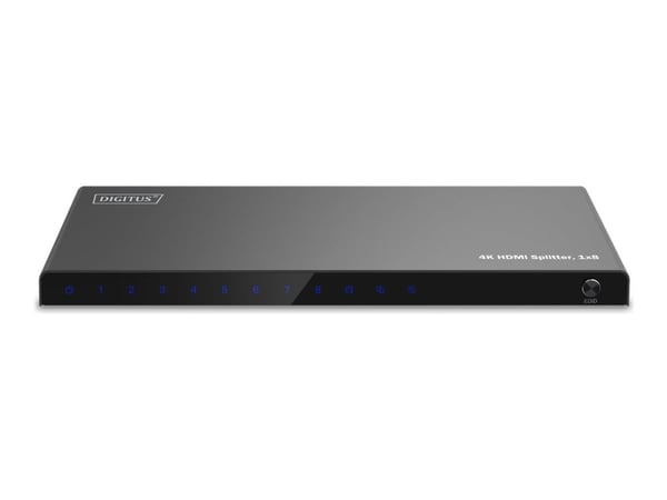 Digitus DS-55338, HDMI, 8x HDMI, 3840 x 2160 pikseliä, musta, Metalli, 4K Ultra HD