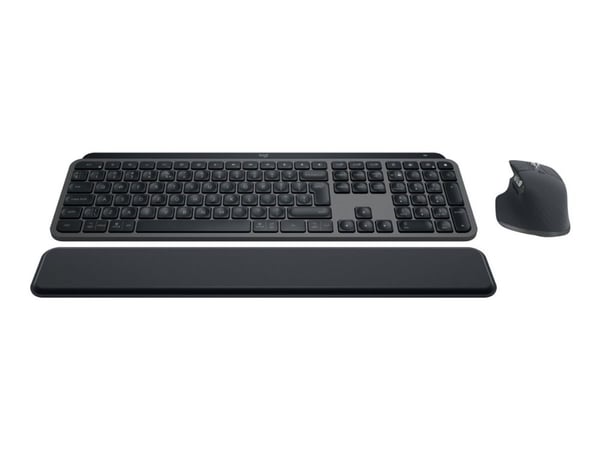 Logitech MX Keys S Combo - Tastatur- og mussett - bakbelysning - trådløs - Bluetooth LE - AZERTY - Fransk - tastsvitsj: Scissor-Key - grafitt - med...