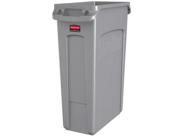 Affaldsspand, Rubbermaid Slim Jim, grå, plast, 87 l