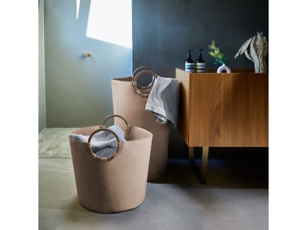Reisenthel loophome S, Aluminium, Polyester, Kurv, Twist coffee, Monokromatisk, Innendørs, Rund