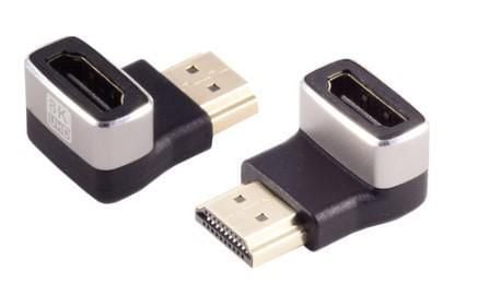 MicroConnect - HDMI-sovitin - HDMI hun til HDMI han nedvinklet - sort - 8K60 Hz tuki, 4K120 Hz tuki
