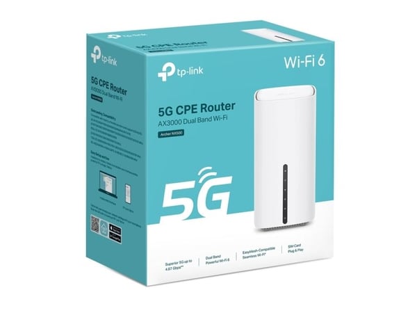 TP-Link Archer NX500, Wi-Fi 6 (802.11ax), Dobbelbånd (2.4 GHz / 5 GHz), Ethernet/bredbåndsforbindelse, 5G, Hvit, Skrivebord/stolperuter