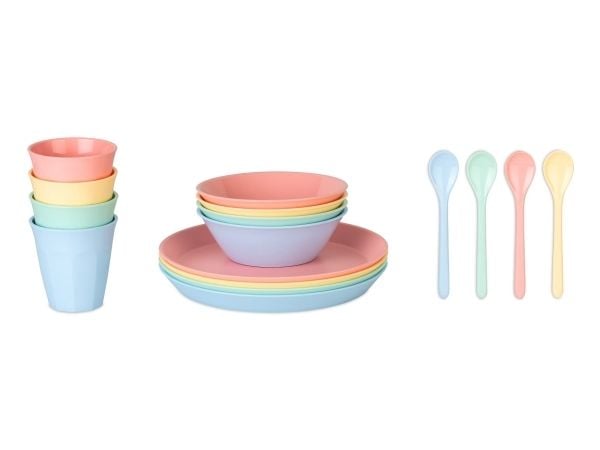 koziol Nora Set Macarons, 4 person(er), Blå, Grønn, Oransje, Gult, Rund, 16 stykker