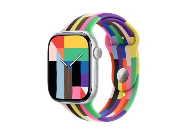 Apple - Pride Edition - bånd for smart armbåndsur - 46mm - S/M-størrelse - for Watch Hermès Series 9, SE 3, Series 10, Series 11, Series 8, Series ...