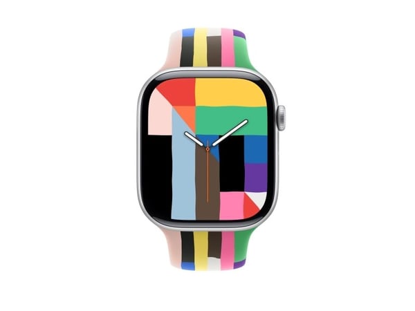 Apple - Pride Edition - bånd for smart armbåndsur - 46mm - S/M-størrelse - for Watch Hermès Series 9, SE 3, Series 10, Series 11, Series 8, Series ...