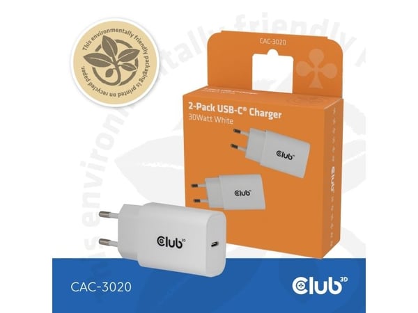 CLUB3D CAC-3020, Sisätila, AC, Valkoinen
