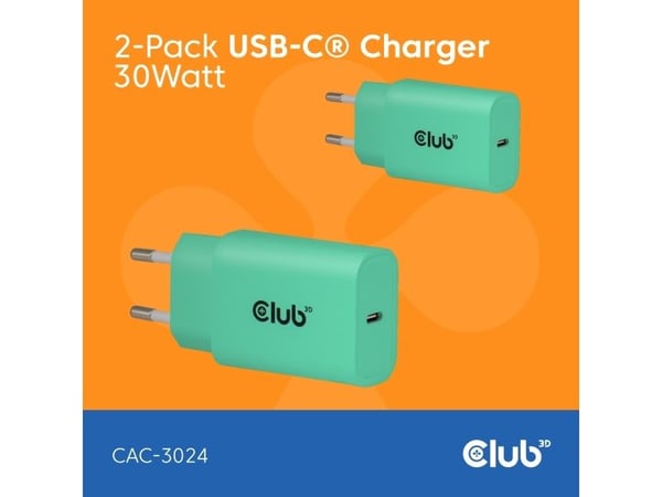 CLUB3D CAC-3024, Sisätila, AC, Vihreä