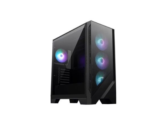 MSI MAG FORGE 321R AIRFLOW, Midi Tower, PC, Sort, Transparent, ATX, micro ATX, Mini-ITX, Maske, Plast, Spill