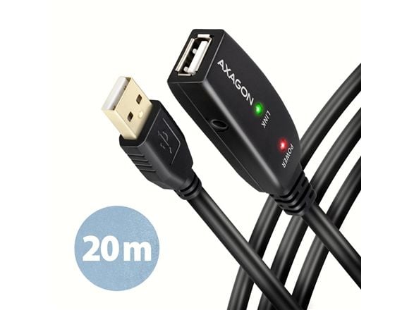 AXAGON ADR-220 - USB-forlengelseskabel - USB (hann) til USB (hunn) - USB 2.0 - 5 V - 20 m - aktiv forsterker