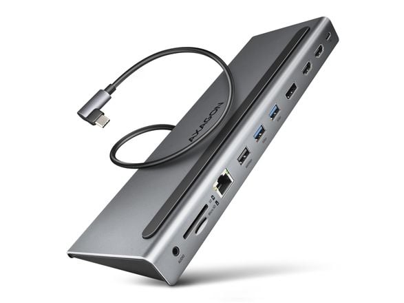 AXAGON HMC-4KX3 USB 5Gbps -keskitin, 3x USB-A, 2x HDMI + DP + GLAN + SD/microSD + audio, PD 100W