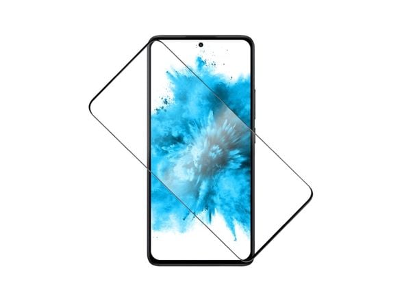 Fast skjermbeskytter | Xiaomi | Redmi Note 14 5G | Herdet glass | Svart | Helt dekke
