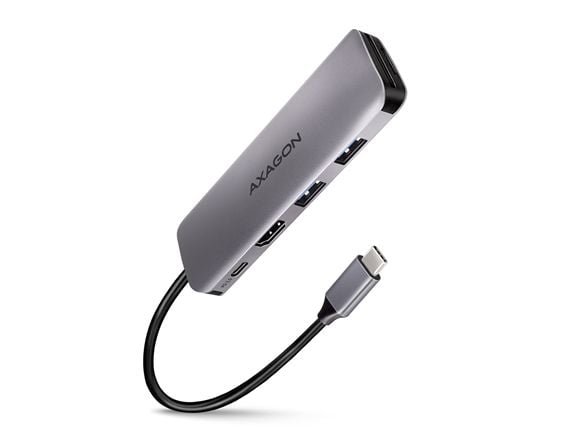 AXAGON HMC-5 - Dokkingstasjon - for skrivebord, bærbar, smarttelefon, bærbar - USB-C 3.2 Gen 1 / USB 3.0 / Thunderbolt 3 - HDMI