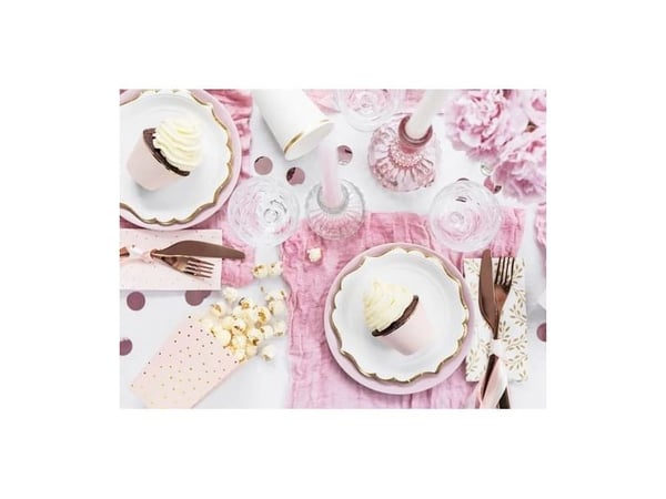 Popcornbokser prikker rosa 6 stk