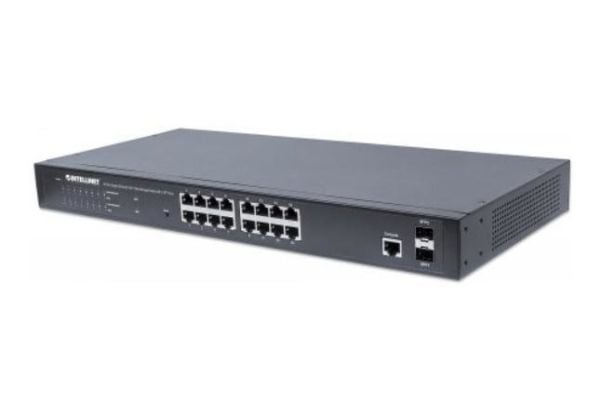Intellinet 561341, Hallittu, L2+, Gigabit Ethernet (10/100/1000), Power over Ethernet -tuki, Telineasennus, 1U