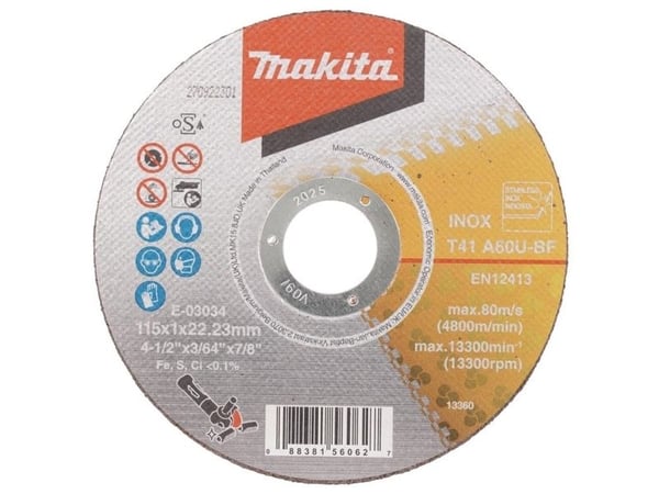 Makita Abrasive Cutting Disc E-03034 115X1x22