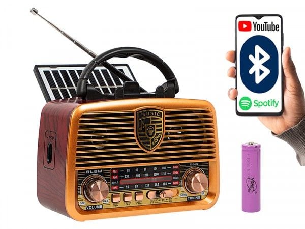 Radio Blow Bærbar analog radio AM/FM Bluetooth BLOW RA10 solar