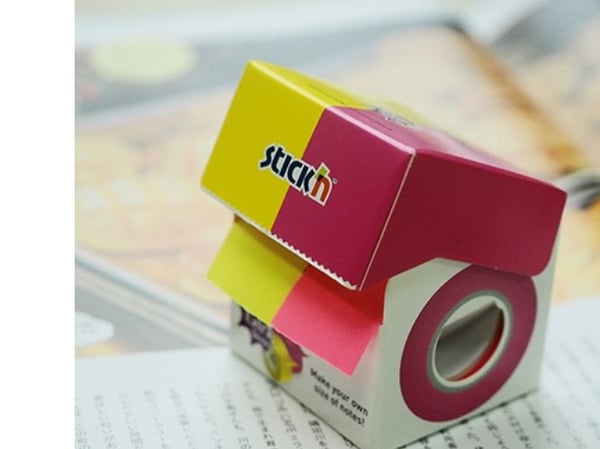 Note Roll Extra Sticky FSC 2x25mmx10m Neon Gul/Pink