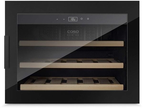 Caso WineSafe 18 EB Black, Vin kjøleskap, Innebygget, 18 flasker, 60 W, A, Sort
