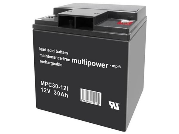 multipower MPC30-12I Lyijyakku 12 V 30 Ah Lyijyakku (B x K x S) 166 x 176 x 125 mm M6-ruuviliitäntä Sykliltään kestävä, huoltovapaa, vähäinen itsep...
