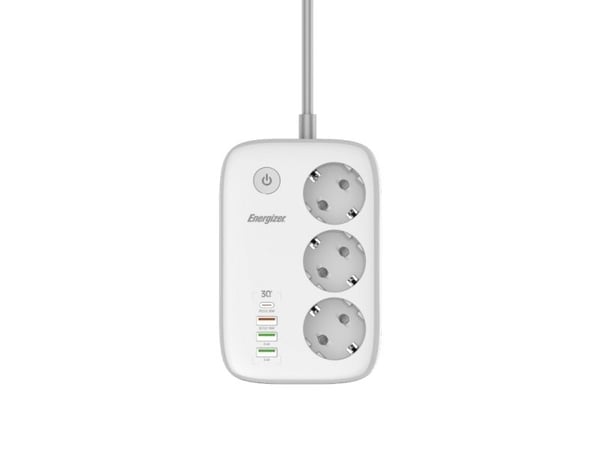 Energizer EPB2500W02EU, 2 m, Sisätila, Valkoinen, 3 AC-pistorasia(a), 100 - 250 V, 50 - 60 Hz Energizer EPB2500W02EU, 2 m, Sisätila, Valkoinen, 3 AC-pistorasia(a), 100 - 250 V, 50 - 60 Hz