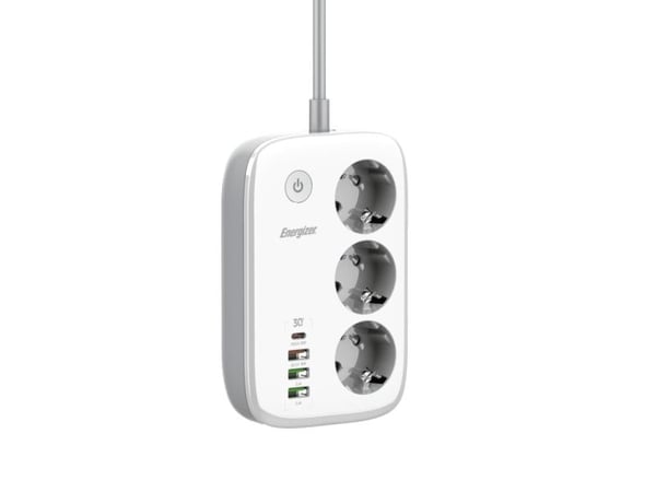 Energizer EPB2500W02EU, 2 m, Sisätila, Valkoinen, 3 AC-pistorasia(a), 100 - 250 V, 50 - 60 Hz