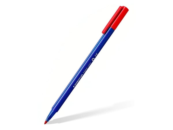 Staedtler 323 C10, 10 farger, Assorterte farger, 1 mm, Trekant, Plast, Vann-basert blekk