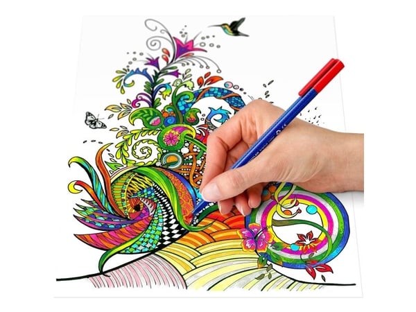 Staedtler 323 C10, 10 farger, Assorterte farger, 1 mm, Trekant, Plast, Vann-basert blekk