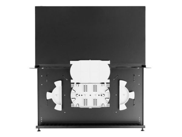 Lanberg - Koblingspanel - rackmonterbar - ST/FC x 24 - RAL 9004, svart - 1U - 19"