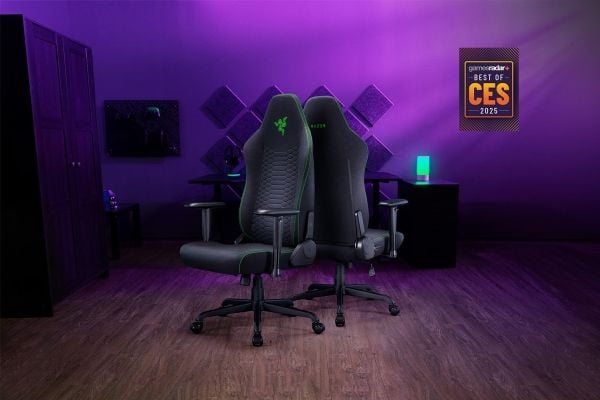 Razer Iskur V2 X - Spillestol - armlener - T-formet - tipping - roterende - stoff, stålramme - green/black