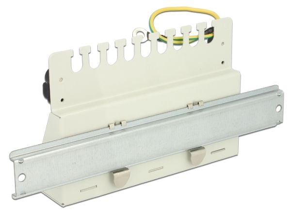 Delock Keystone Desktop Patch Panel - Koblingspanel - lysegrå, RAL 7035 - 12 porter