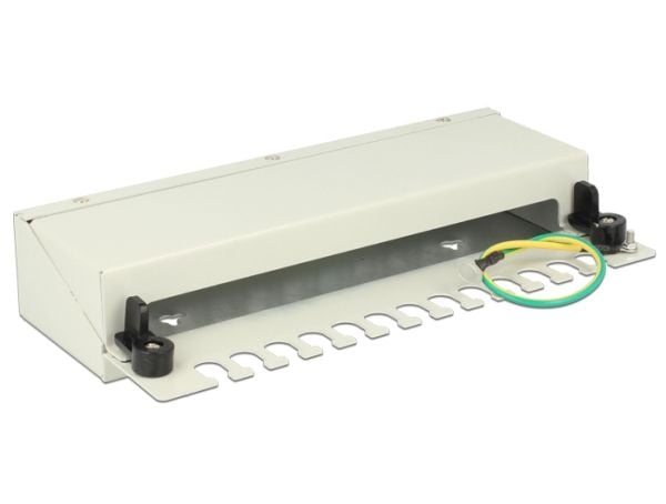 Delock Keystone Desktop Patch Panel - Koblingspanel - lysegrå, RAL 7035 - 12 porter