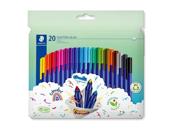 STAEDTLER fiberspetspennor triplus färg rPP 20 st (323 C20)