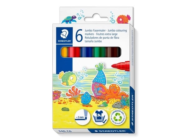 STAEDTLER Noris Jumbo fiberspetspennor set om 6 st detaljhandel