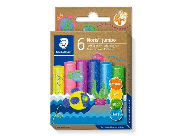 Staedtler 842M C6, Modelleringsleire, Flerfarget, Barn, 6 stykker, Gutt/Jente, 6 farger