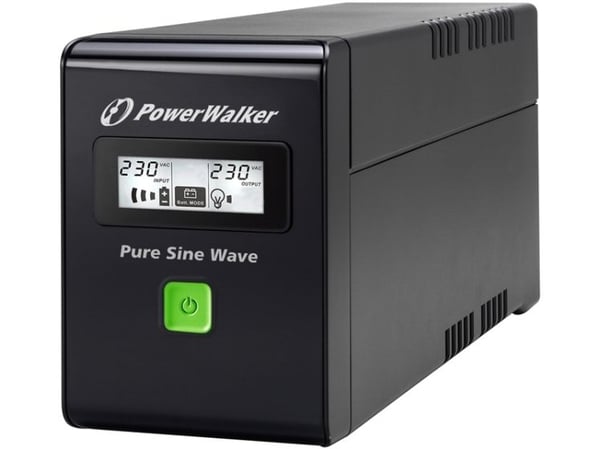 PowerWalker VI 800 SW - UPS - AC 220/230/240 V - 480 Watt - 800 VA - 9 Ah - USB - utgångskontakter: 3 - svart