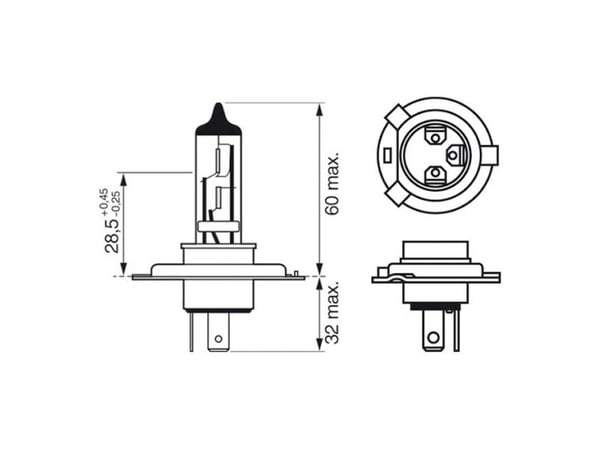 Bosch Ultra White pære H4 60/55W 12V 4200K
