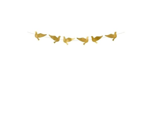 PartyDeco GL13-019M, Garland, Papir, Gull, Bryllup, 0,86 m, Gutt/Jente