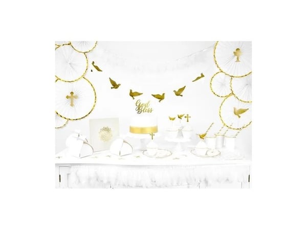 PartyDeco GL13-019M, Garland, Papir, Gull, Bryllup, 0,86 m, Gutt/Jente