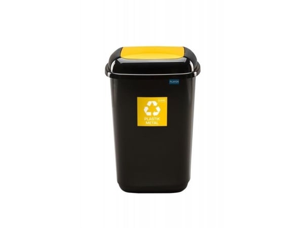 Søppelbøtte Plafor, 28 l, sort/gul