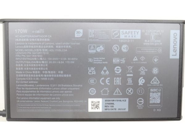 Kannettavan tietokoneen virtalähde Lenovo 170W Slim AC-sovitin varten