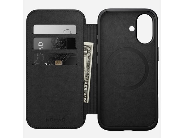 Nomad NM01684985, Folio-kotelo, Apple, iPhone 16, 15,5 cm (6.1"), musta