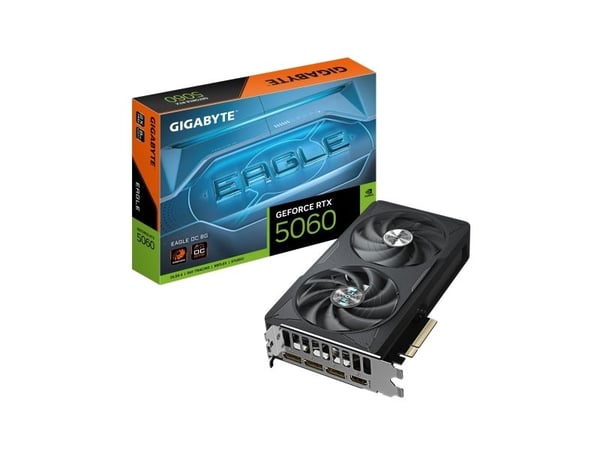 GIGABYTE GeForce RTX 5060 EAGLE OC 8G, GeForce RTX 5060, 8 GB, GDDR7, 128 bit, 7680 x 4320 piksler, PCI Express 5.0
