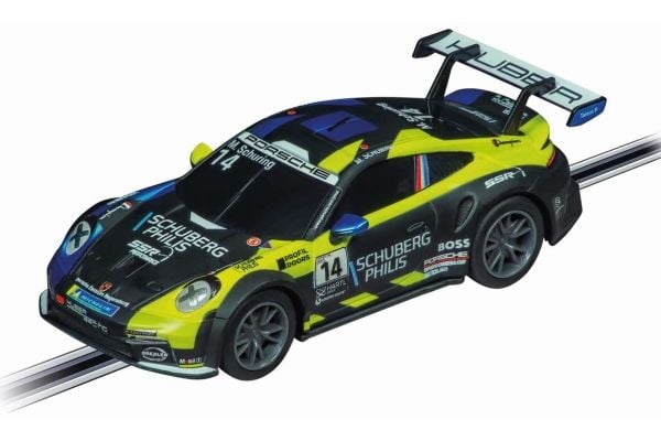 Carrera Porsche 911 GT3 Cup (992) "Huber Racing, No.14", Sportsbil modell, 1:43, Porsche 911 GT3 Cup (992), 6 År, Sort, Blå, Lime, 490 mm