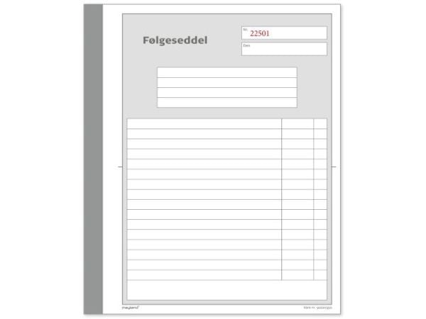 Mayland - Forsendelsesbok - 50 ark - 148 x 200 mm - triplikat - blåpapirkopi - nummerert