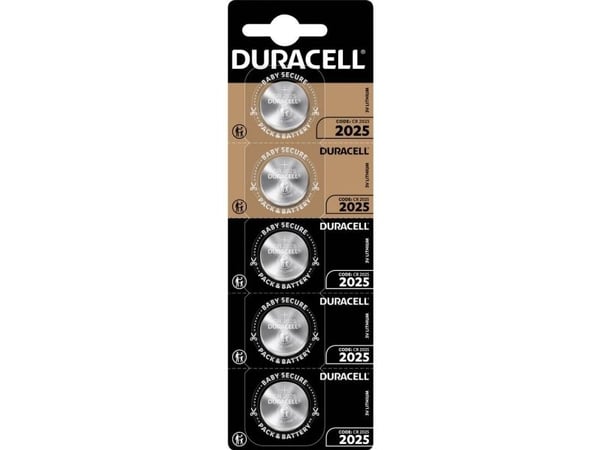Duracell 071841, Kertakäyttöinen akku, CR2025, Litium, 3 V, 5 kpl, Kupla
