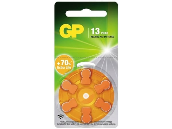 GP Batteries 103249, Engangsbatteri, Zink-luft, 1,45 V, 6 stykker, Høreapparat, Oransje
