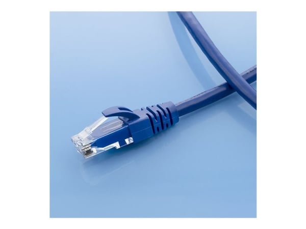 Qoltec - Patch-kabel - RJ-45 (hane) till RJ-45 (hane) - 3 m - UTP - CAT 6 - formpressad, hakfri - blå