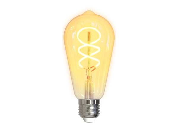 DELTACO SMART HOME - LED-filamentlyspære - form: ST64 - E27 - 5.5 W (ekvivalent 35 W) - klasse G - hvitt lys - 1800-6500 K