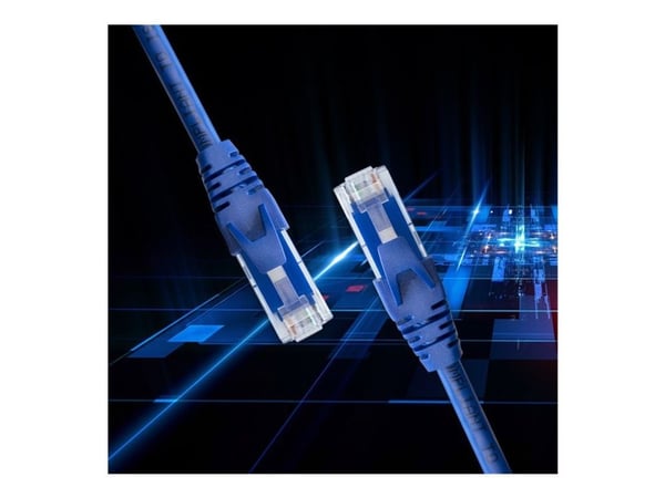 Qoltec - Patch-kabel - RJ-45 (hane) till RJ-45 (hane) - 3 m - UTP - CAT 6 - formpressad, hakfri - blå