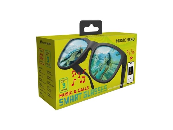 SBS MHEARGLASSBTK, Svart, Svart, Polariserad lins, IPX4, 100 mAh, 1,5 h